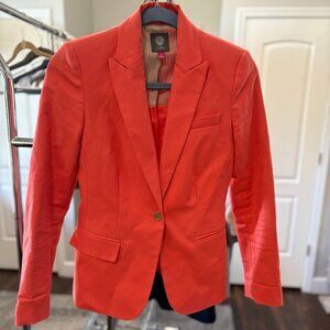 Vince Camuto one button orange blazer dress coat jacket women size 0 (zero)